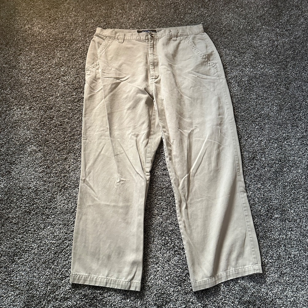 Vintage Y2K Anchor Blue Pants Mens 38x30 Khaki Baggy Fit High Rise Loose Skater